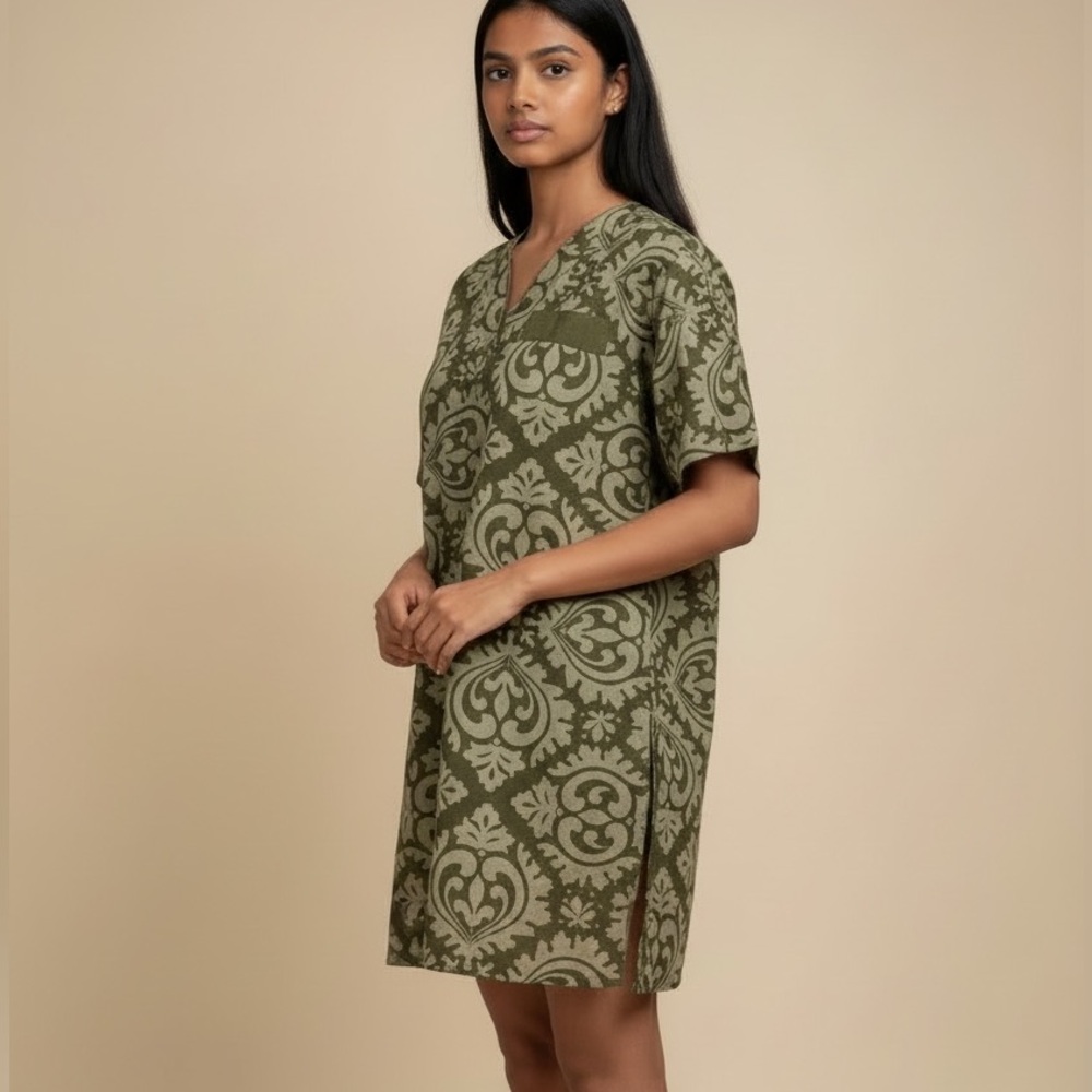 Marc Jacobs Linen Army Green Dress 6